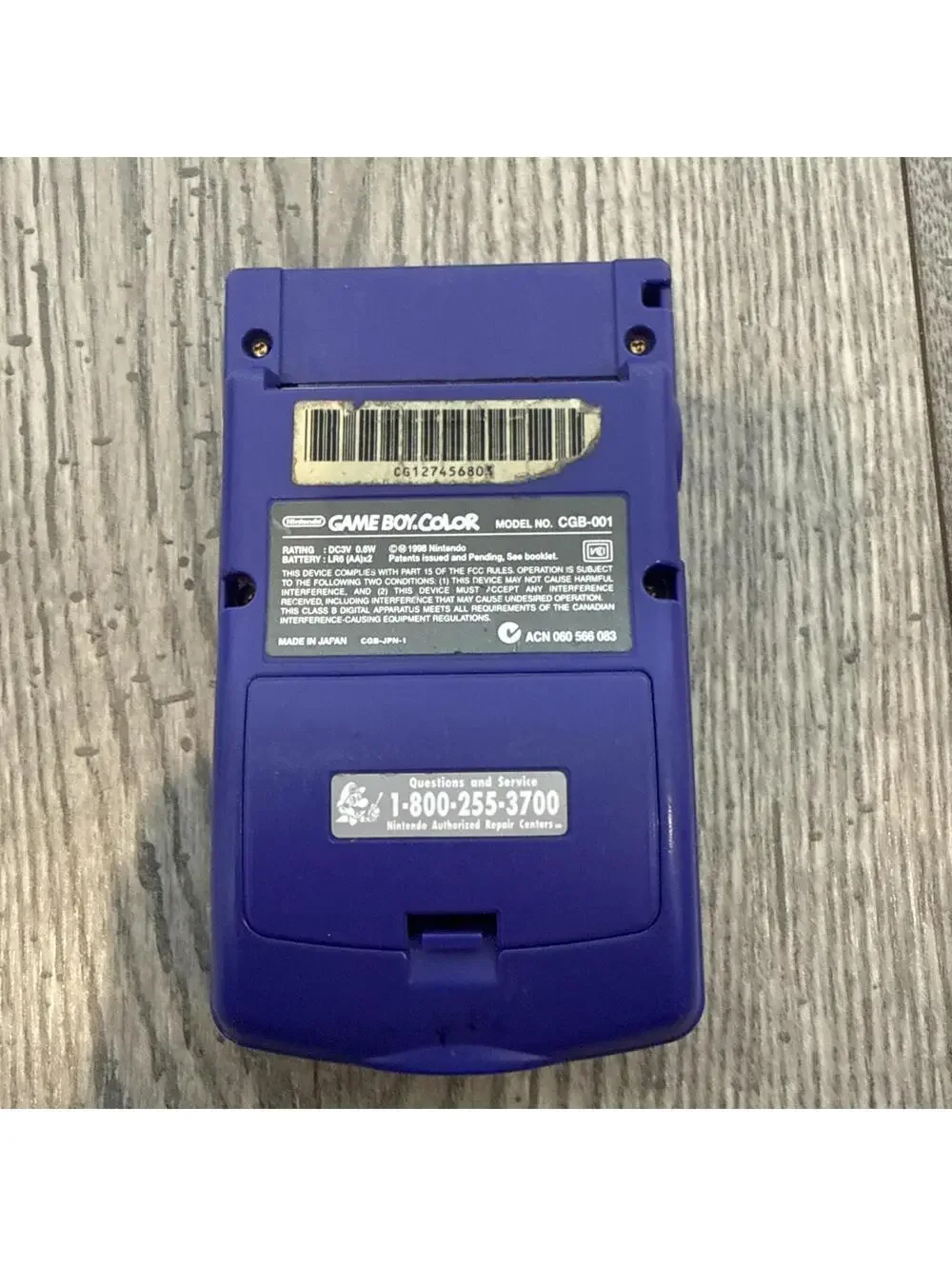 Nintendo Game Boy Color Model CGB-001 Purple - Incomplete